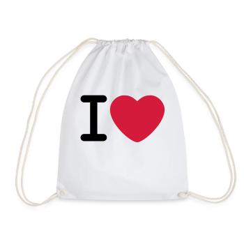 I love - Drawstring Bag - white - Front