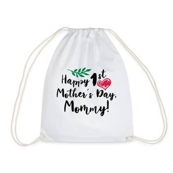 Baby Gifts For All Mothers Day Gift Happy 1st Moth - Drawstring Bag - white - Front