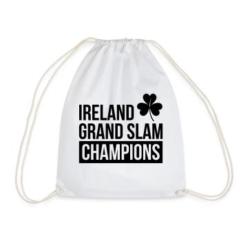 Ireland Rugby Grand Slam Champions - Drawstring Bag - white - Front