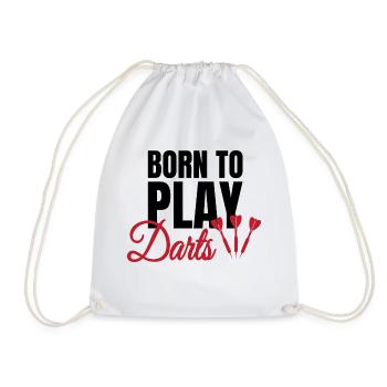 Born to Play Darts Darts Player - Drawstring Bag - white - Front