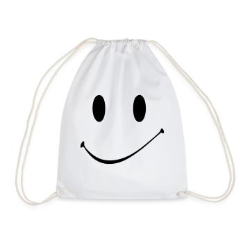 heureux smiley sourire - Sac de sport léger - blanc - Devant