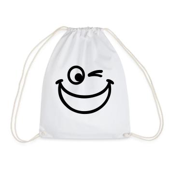 Smiley - Drawstring Bag - white - Front