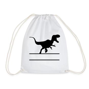 Dinosaurs - own text, T-rex, Tyrannosaurus - Drawstring Bag - white - Front