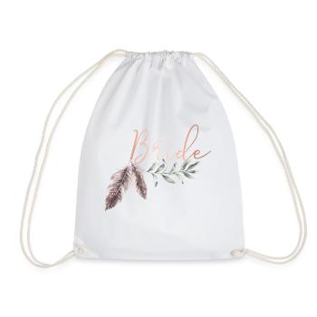 Boho Bride Braut - Drawstring Bag - white - Front