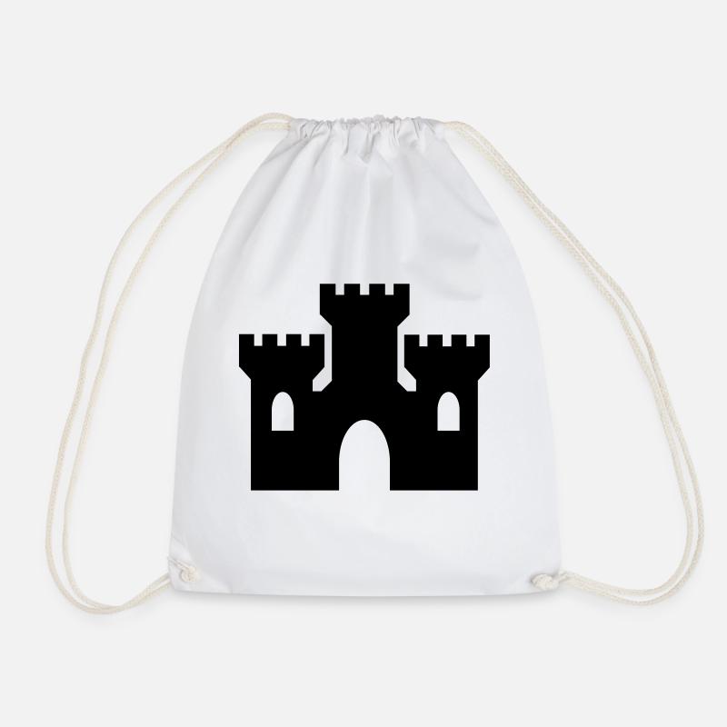 castle - Drawstring Bag - white