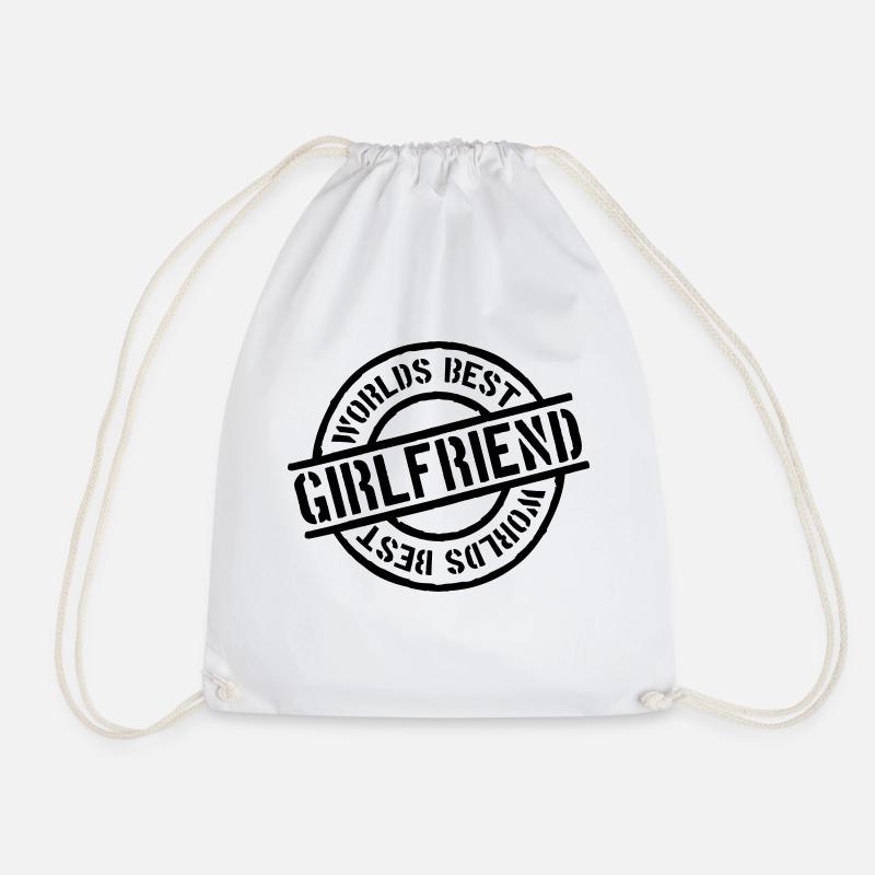 Stempel Worlds best Girlfriend - Turnbeutel - Weiß