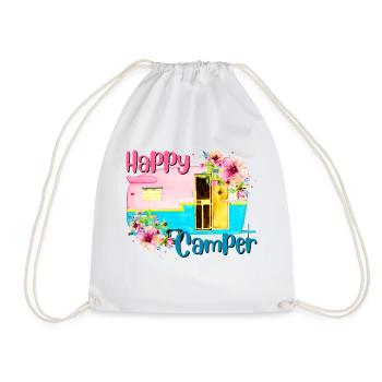 Happy Camper - Drawstring Bag - white - Front