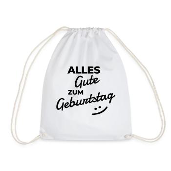 Alles Gute zum Geburtstag - Turnbeutel - Weiß - Vorne