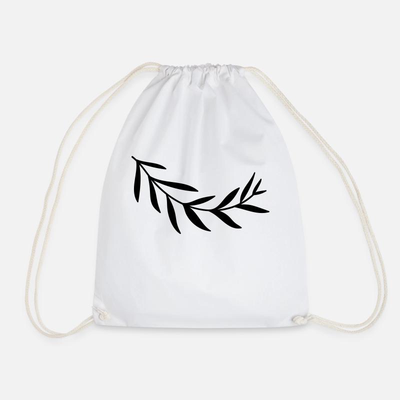 Branch branch leaf leaves plant nature shrub branches - Drawstring Bag - white