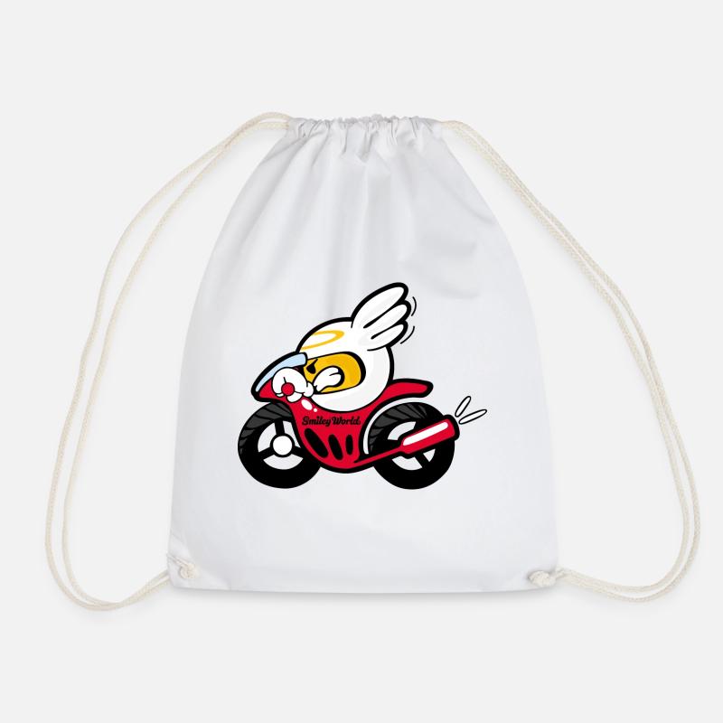 Smiley Motorcycle - Turnbeutel - Weiß