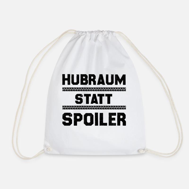 Tuning - Hubraum statt Spoiler - Turnbeutel - Weiß