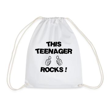 Teenager / Jugendliche / Jugendlicher / Kind - Turnbeutel - Weiß - Vorne