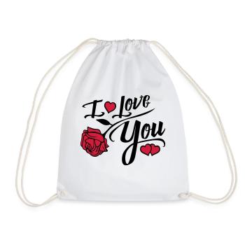i love you rose - Turnbeutel - Weiß - Vorne