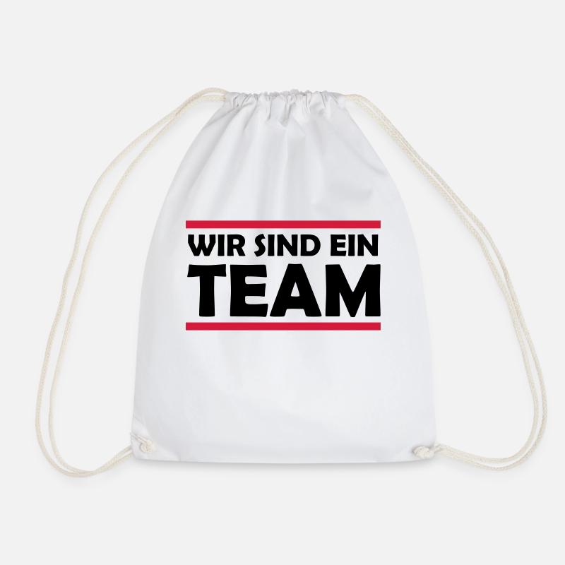 wir_sind_ein_team_02 - Turnbeutel - Weiß