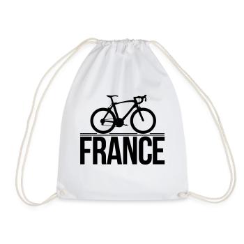 france cycling - Drawstring Bag - white - Front