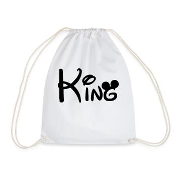Couple design! King - Queen! - Drawstring Bag - white - Front