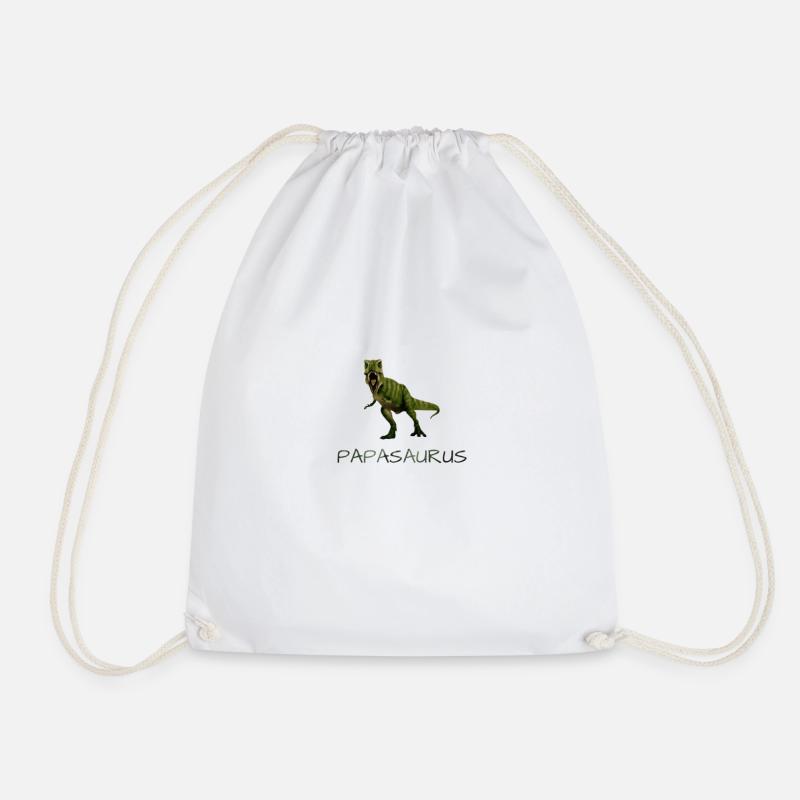 Papasaurus - Drawstring Bag - white