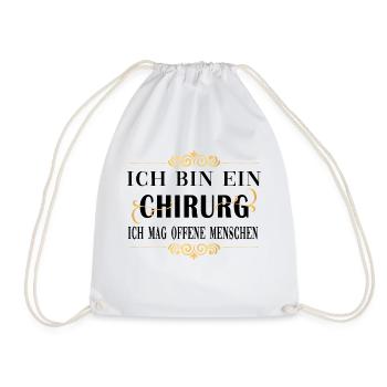 chirurg mag offene menschen schwarz gold pattern - Turnbeutel - Weiß - Vorne