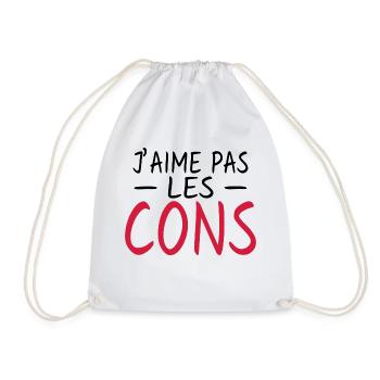 j'aime pas les cons - humour - Sac de sport léger - blanc - Devant