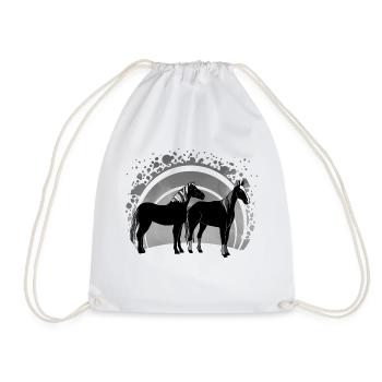 Les chevaux - Sac de sport léger - blanc - Devant