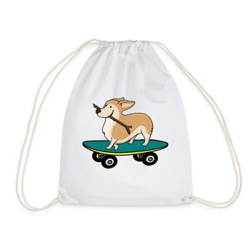 Un chien sur un skateboard - Sac de sport léger - blanc - Devant