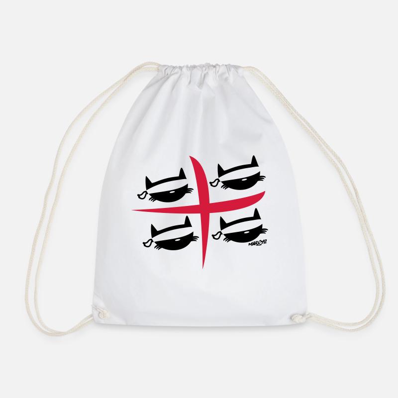 4 moors Cat - Drawstring Bag - white