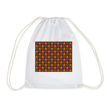 Retro round flowers 60s 70s vintage old design - Drawstring Bag - white - Front