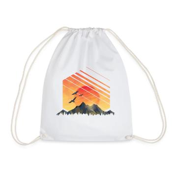 Coucher de soleil montagnes vintage nature camping - Sac de sport léger - blanc - Devant