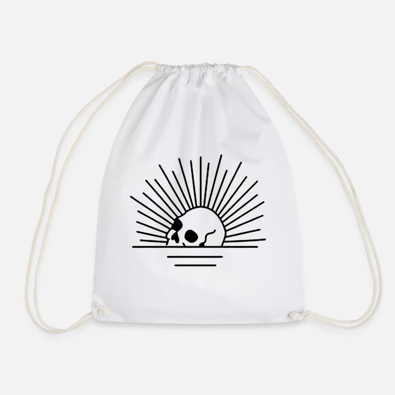 Skul Sun - Drawstring Bag - white