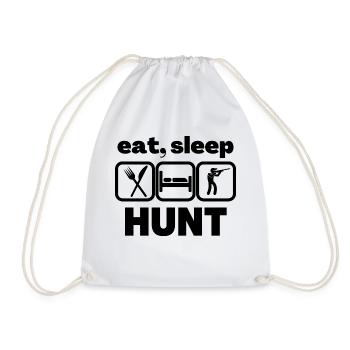 eat sleep hunt - Turnbeutel - Weiß - Vorne