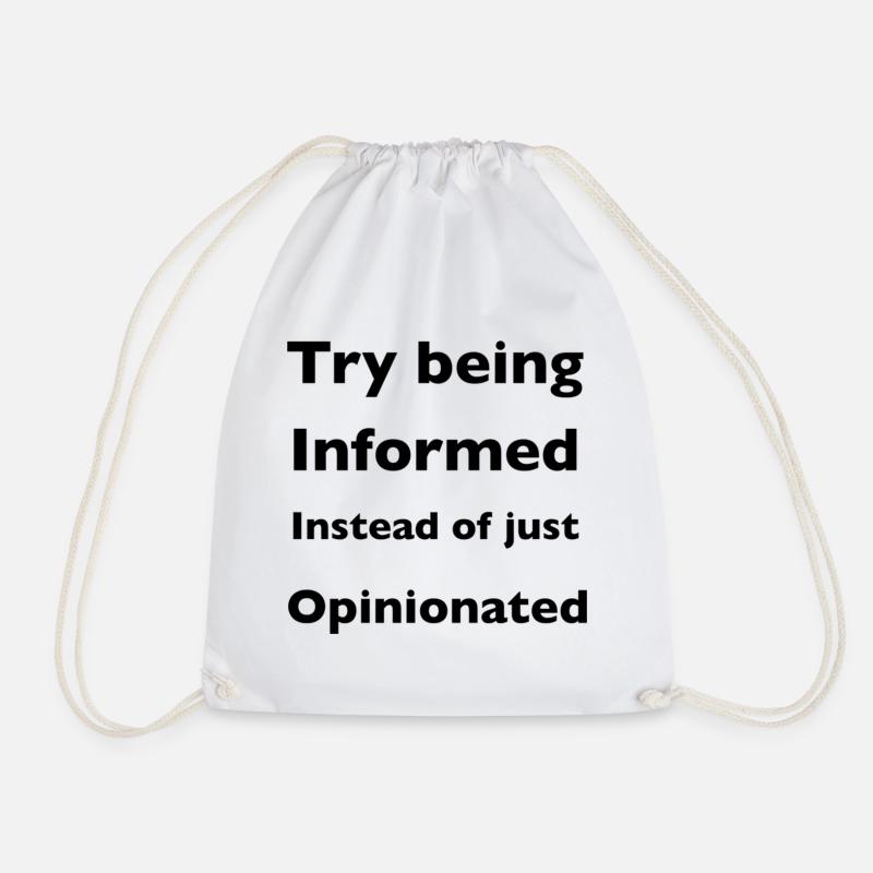 virtue signage quote - Drawstring Bag - white