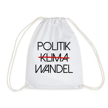 Politik Klima Wandel politisch Klimawandel - Turnbeutel - Weiß - Vorne