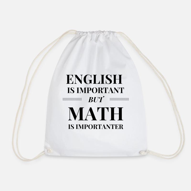 Math is Importanter - Drawstring Bag - white