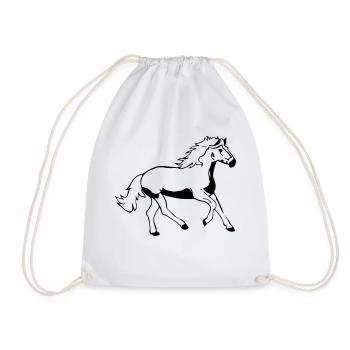 horse - Drawstring Bag - white - Front