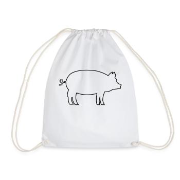 Schwein Pig - Turnbeutel - Weiß - Vorne