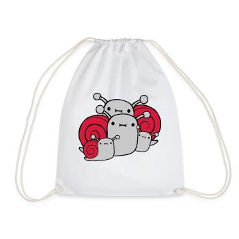 Parents Children Snails - Drawstring Bag - white - Front