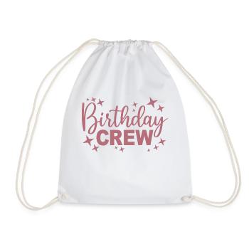 Birthday Crew Matching Group Birthday Party Outfit - Drawstring Bag - white - Front