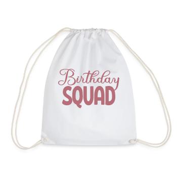 Birthday Squad Matching Group Birthday Party Gift - Drawstring Bag - white - Front