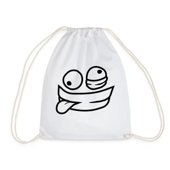 Comic Psychopath Face - Drawstring Bag - white - Front