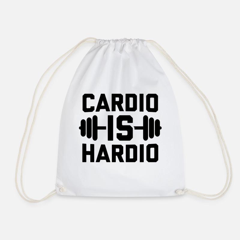 cardio is hardio - Drawstring Bag - white