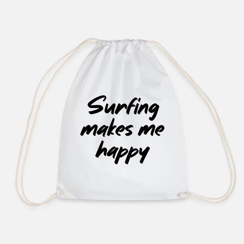 Surfing makes me happy - Turnbeutel - Weiß