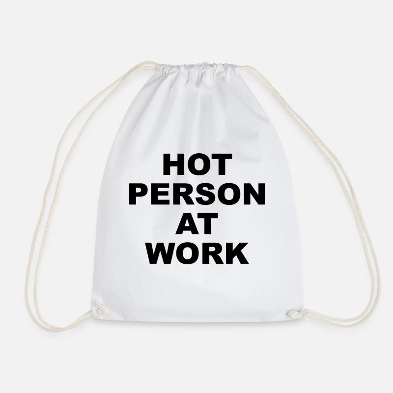 hot person at work Charli Damello - Drawstring Bag - white
