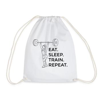 Strength Training Fitness Bodybuilder Muscle Athletes - Drawstring Bag - white - Front