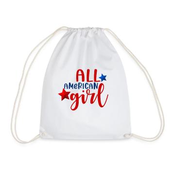 all american girl 4th Of July America - Drawstring Bag - white - Front