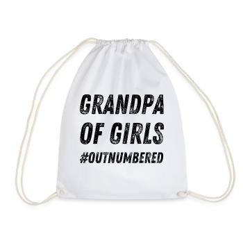 Grandpa Of Girls Outnumbered - Drawstring Bag - white - Front