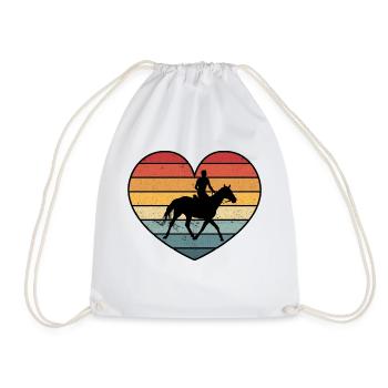 Retro Graphic Horse Lover Equestrian Rider Horses - Turnbeutel - Weiß - Vorne