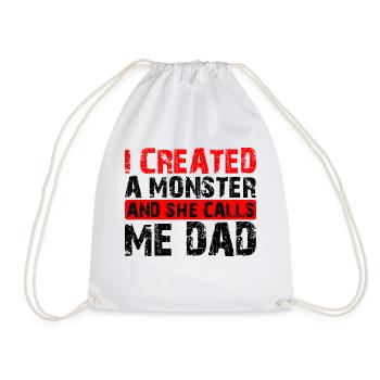 J’ai créé un monstre et elle m’appelle papa 3 - Sac de sport léger - blanc - Devant