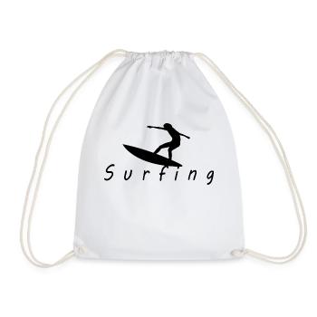 Lettrage de surf avec image - Sac de sport léger - blanc - Devant