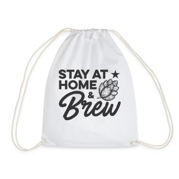 Stay At Home And Brew Homebrewing Brewery Brew Bee - Turnbeutel - Weiß - Vorne