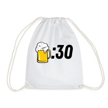 Beer :30 - Drawstring Bag - white - Front